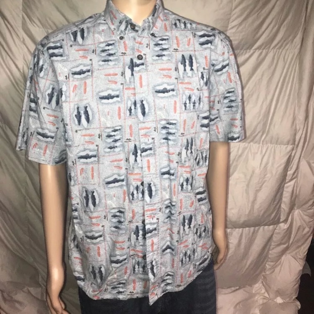 Woolrich Medium Ocean Fish Stencil Button